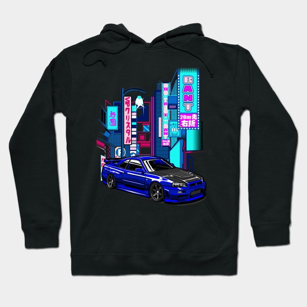 Nissan skyline r34 Hoodie by JDMAPEX